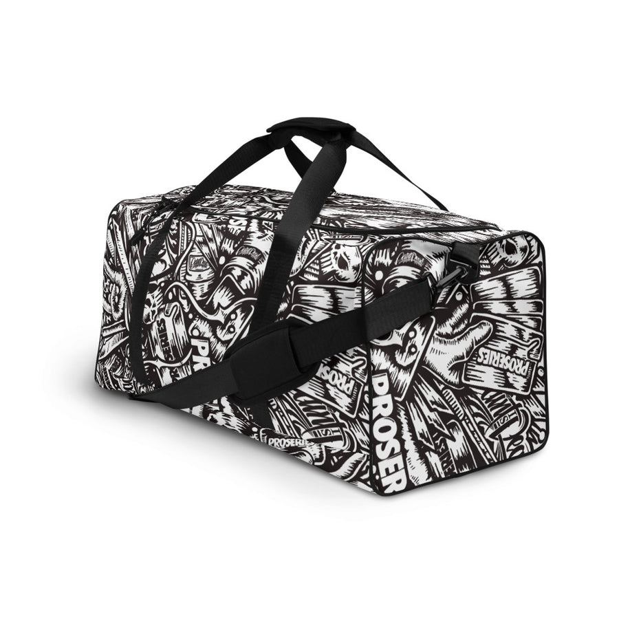 PROCAMO Duffle Bag - Black / White - pidmerch PROCAMO Duffle Bag - Black / White - pidmerch