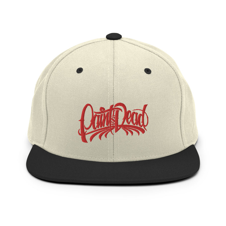 Paint is Dead Yupoong Snapback Hat Red Logo - pidmerch Paint is Dead Yupoong Snapback Hat Red Logo - pidmerch