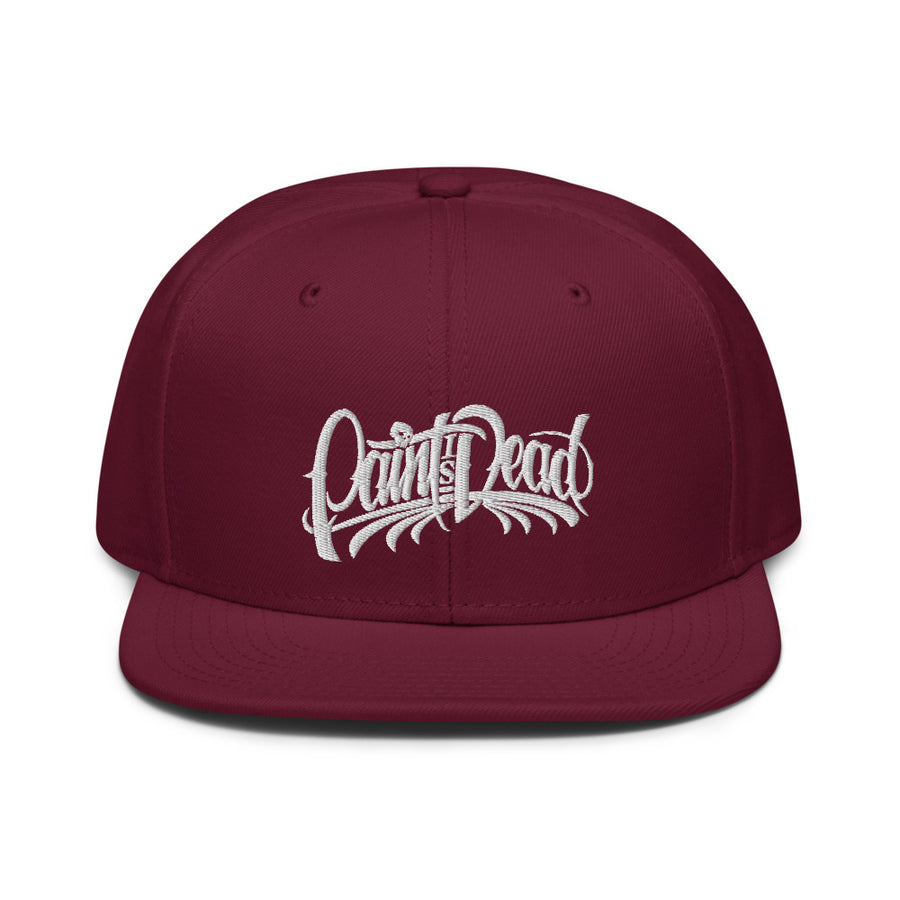 Paint is Dead White Logo Snapback Hat - pidmerch Paint is Dead White Logo Snapback Hat - pidmerch